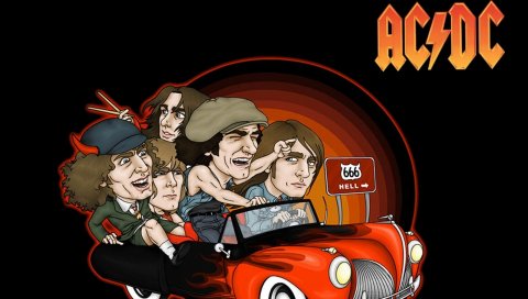 Acdc, изображение, автомобиль, направление, знак