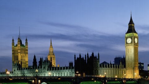Англия, лондон, парламент, большой бен, мост