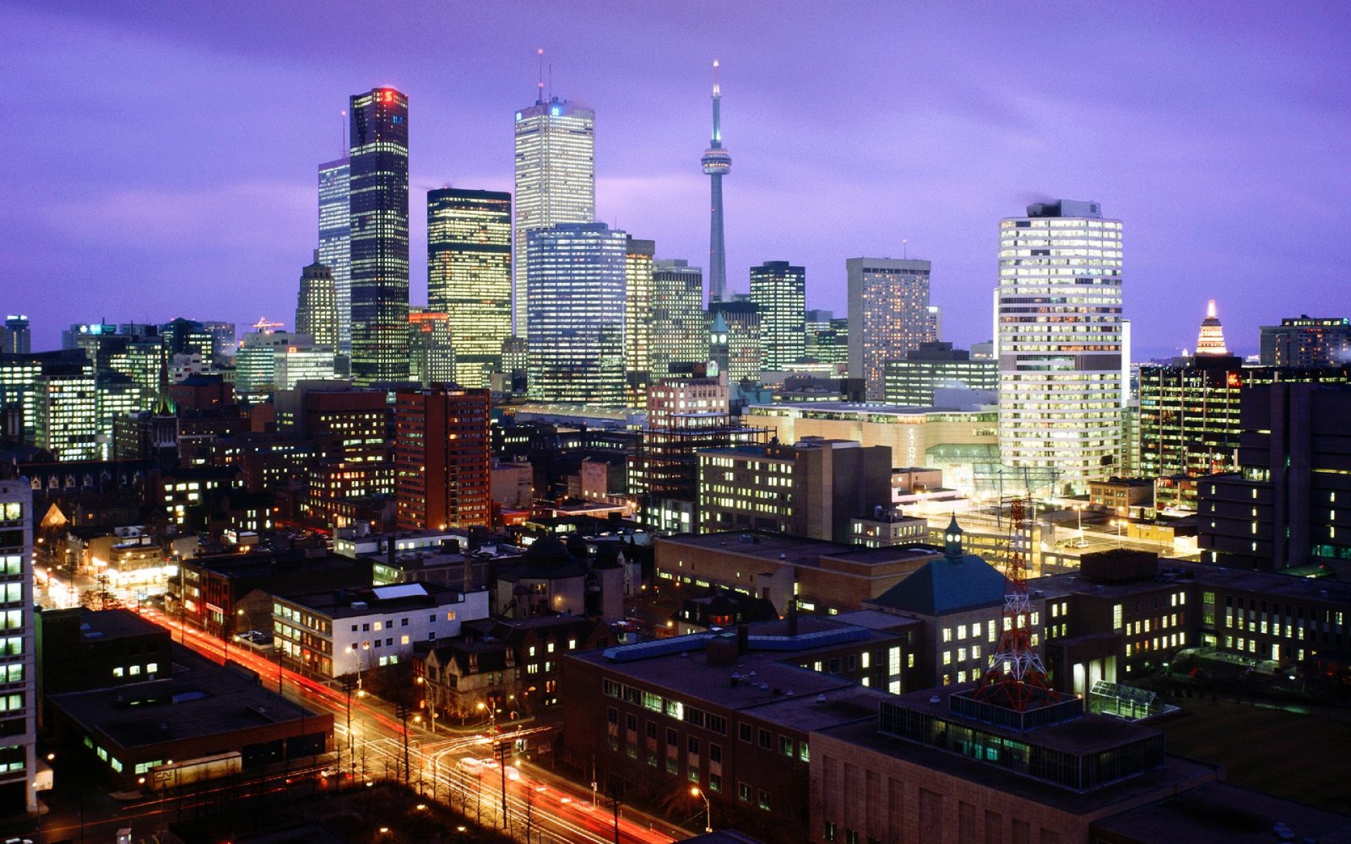 Картинки Торонто, Канада, ночь, город, огни, свет фото и обои на рабочий стол