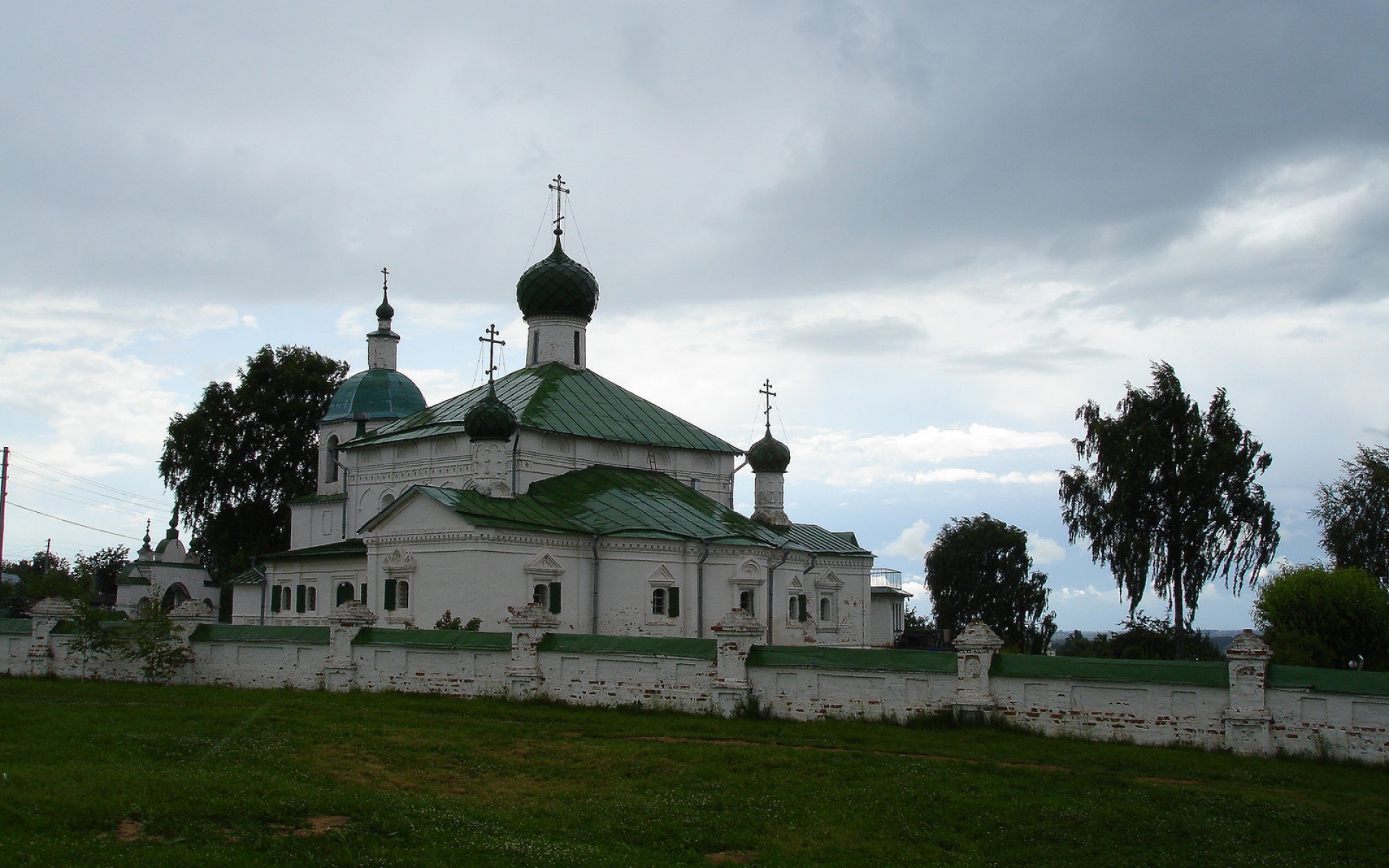 Картинки Кострома, россия, собор, белый, небо, трава фото и обои на рабочий стол