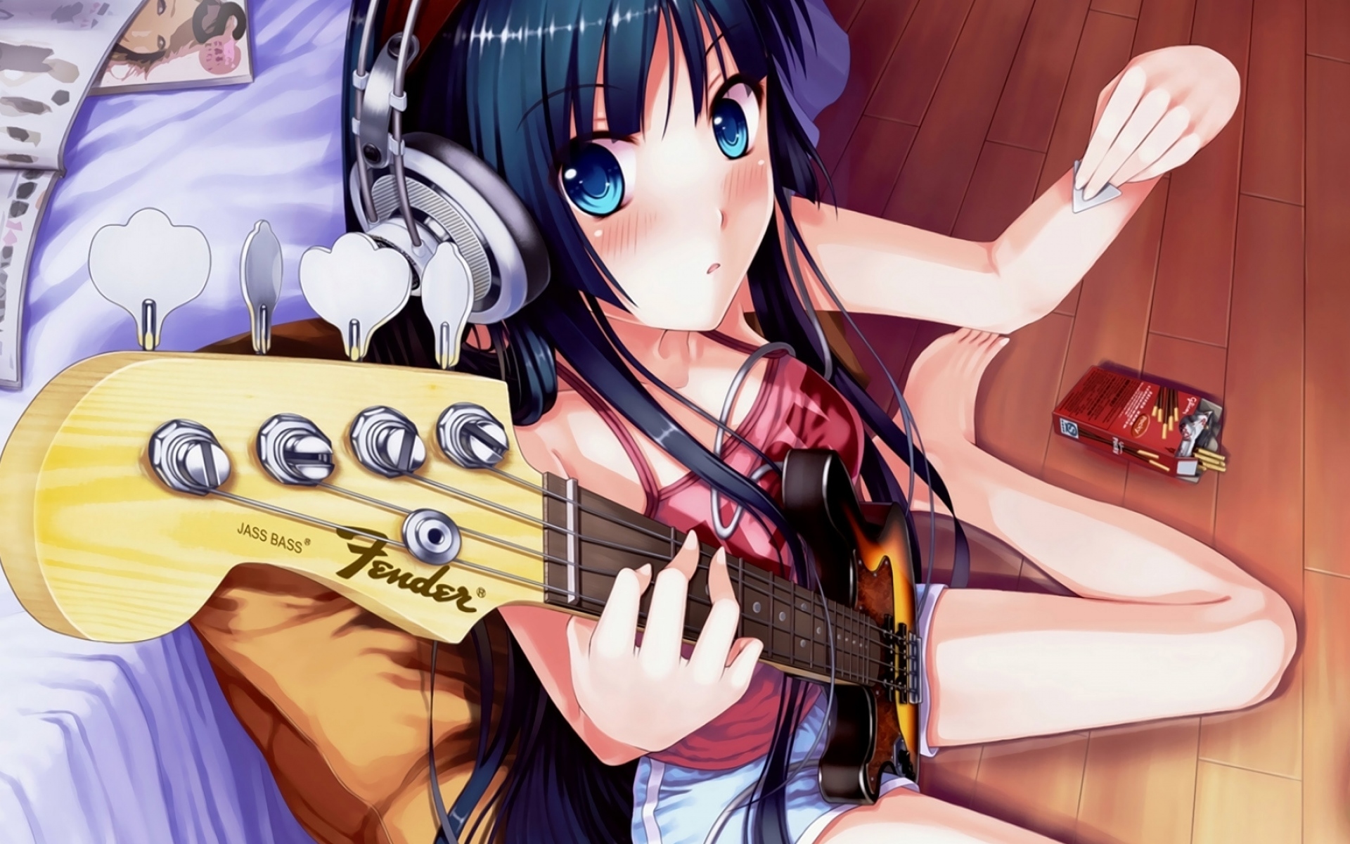 Гитара с рисунком аниме