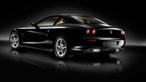 Ferrari, черный, вид сбоку, стиль, блеск