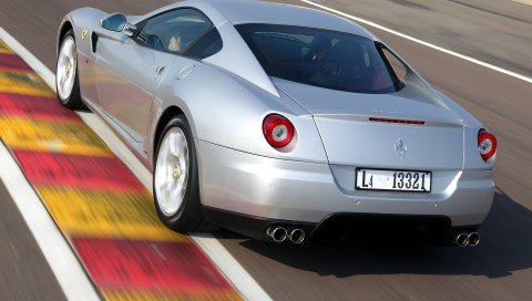 Ferrari, серый, вид сзади, стиль