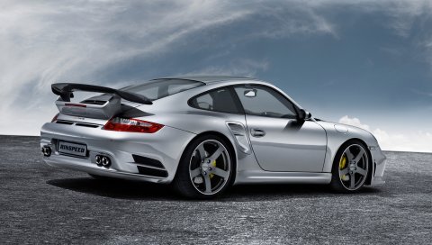 Porsche, turbo, auto, blue, правая сторона
