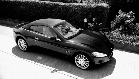 Maserati, черный, вид сверху, стиль