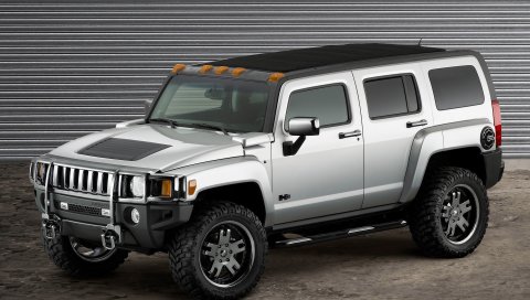 Hummer, h3, авто, серый