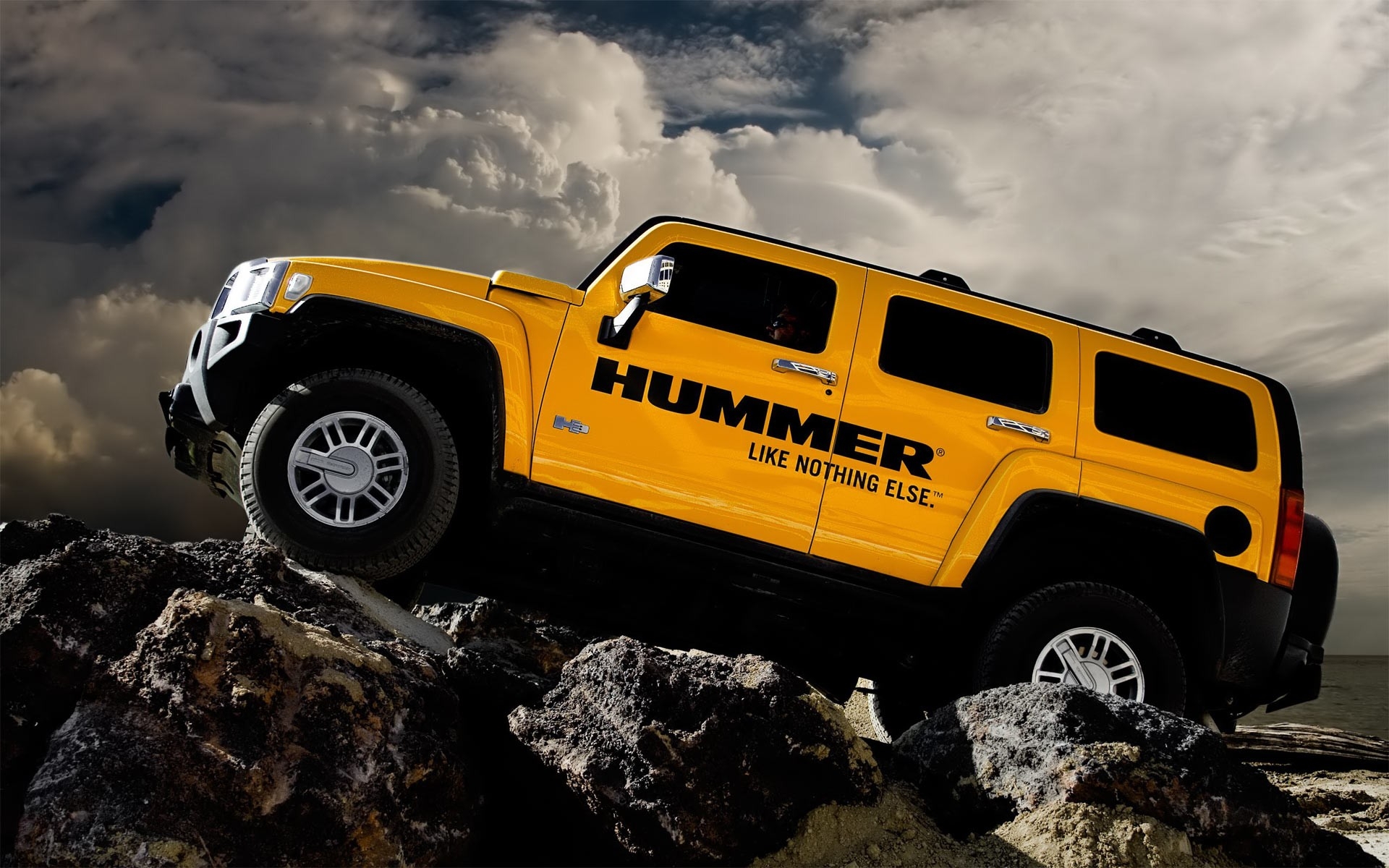 Картинки Hummer, h3, авто, желтый, левая сторона фото и обои на рабочий стол