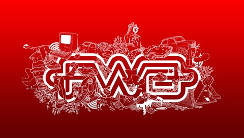 Fwa, красный, белый, надпись