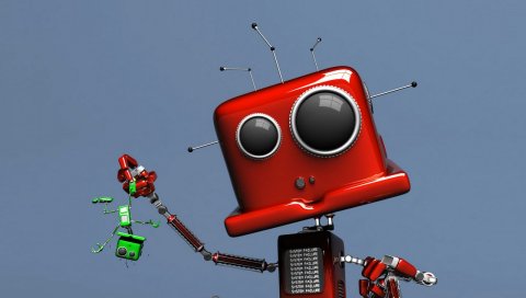 Игрушка, ошибка, красный, робот