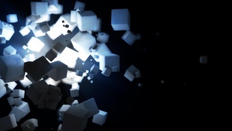3d, синий, квадрат, черный