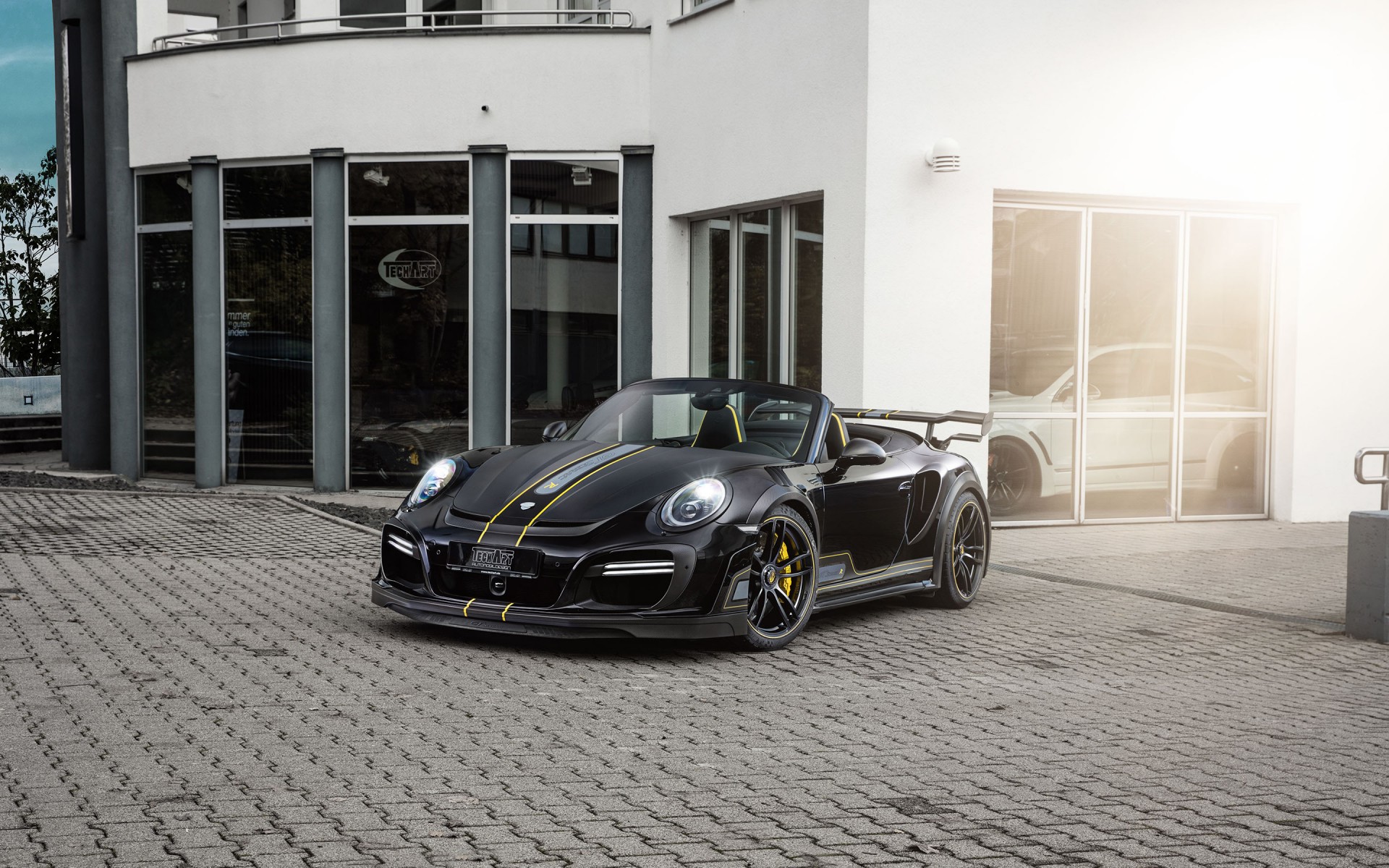Картинки Porsche, Street, Cabriolet, Turbo, Techart, 2017, 911 фото и обои на рабочий стол