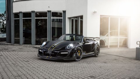 Porsche, Street, Cabriolet, Turbo, Techart, 2017, 911