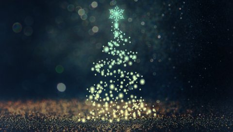 Дерево, Рождество, Bokeh