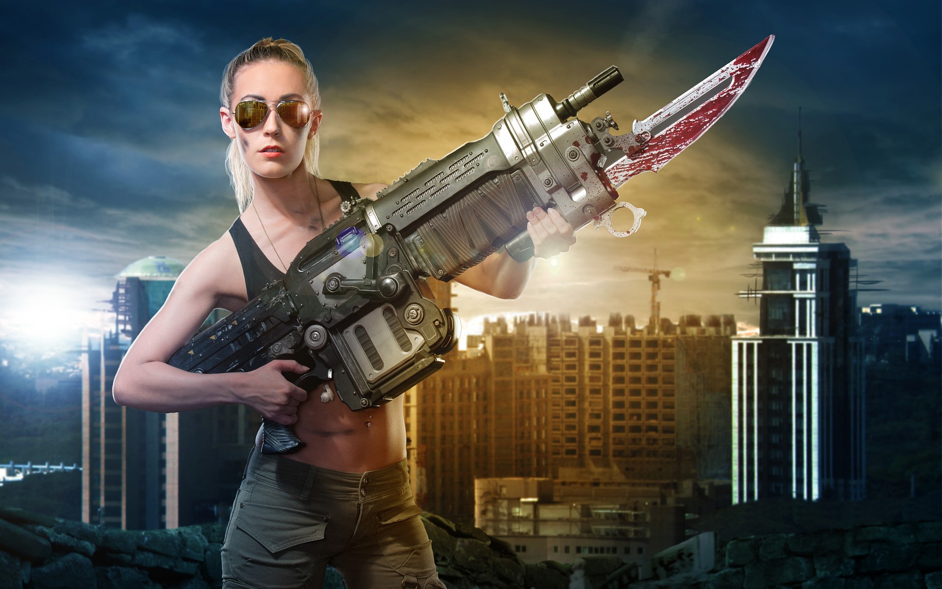 Картинки Lancer, Gears, Cosplay, War, Retro, Rifle фото и обои на рабочий стол