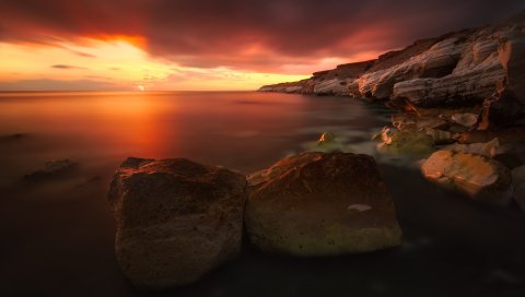 Закат, Скалистый, Береговая линия