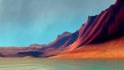Mountain, Lake, Flex, Stock