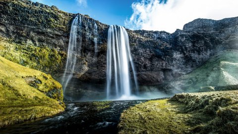 Водопады, Исландия, Seljalandsfoss