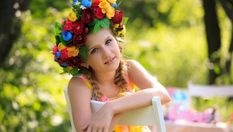 Симпатичная, Девушка, Цветы