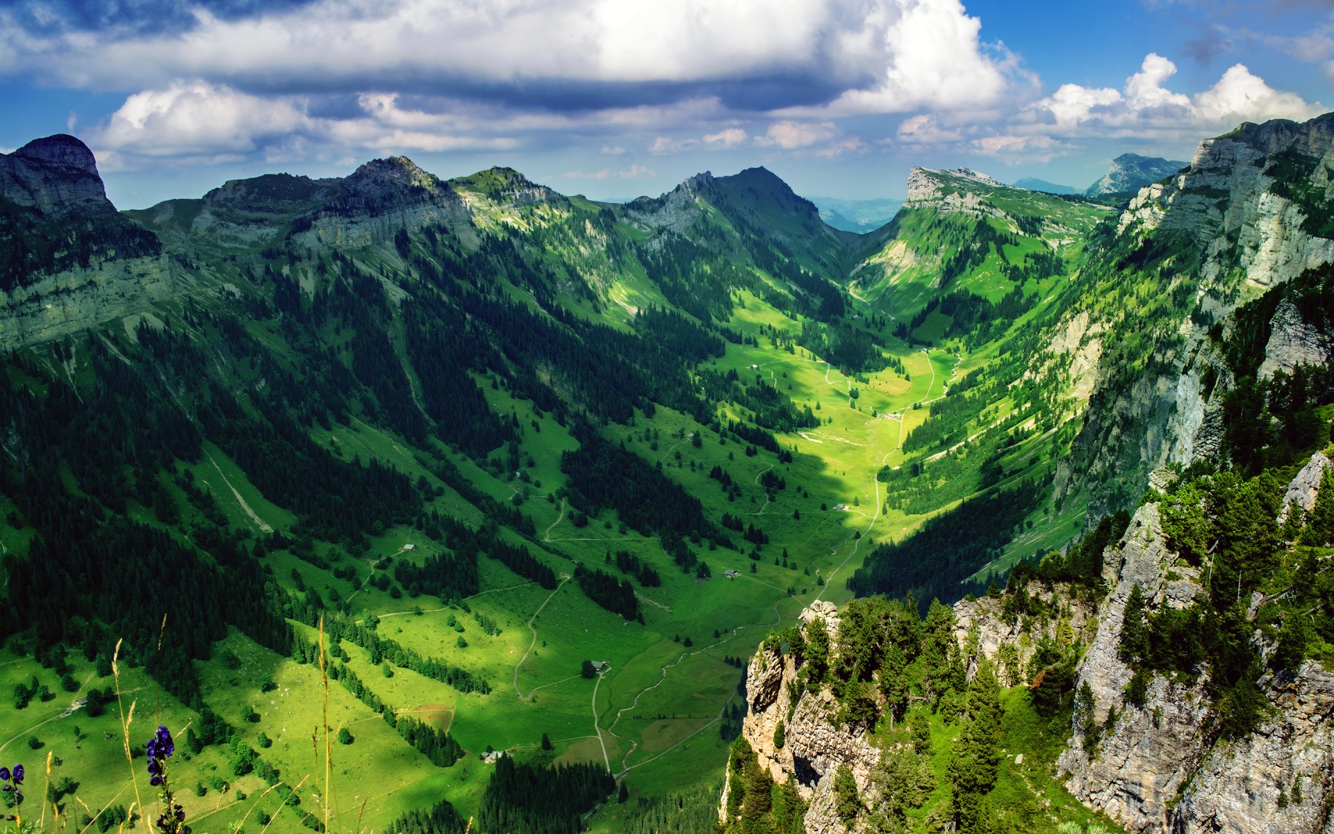 Картинки Долина, Швейцария, Юстис фото и обои на рабочий стол