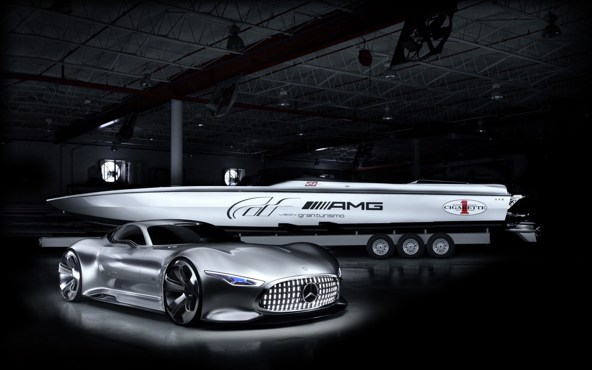 Картинки Концепция, гонки, Mercedes, Benz, Vision, Cigarette фото и обои на рабочий стол