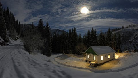 Луна, дом, холод