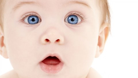 Синий, Cute, Baby, Eyes