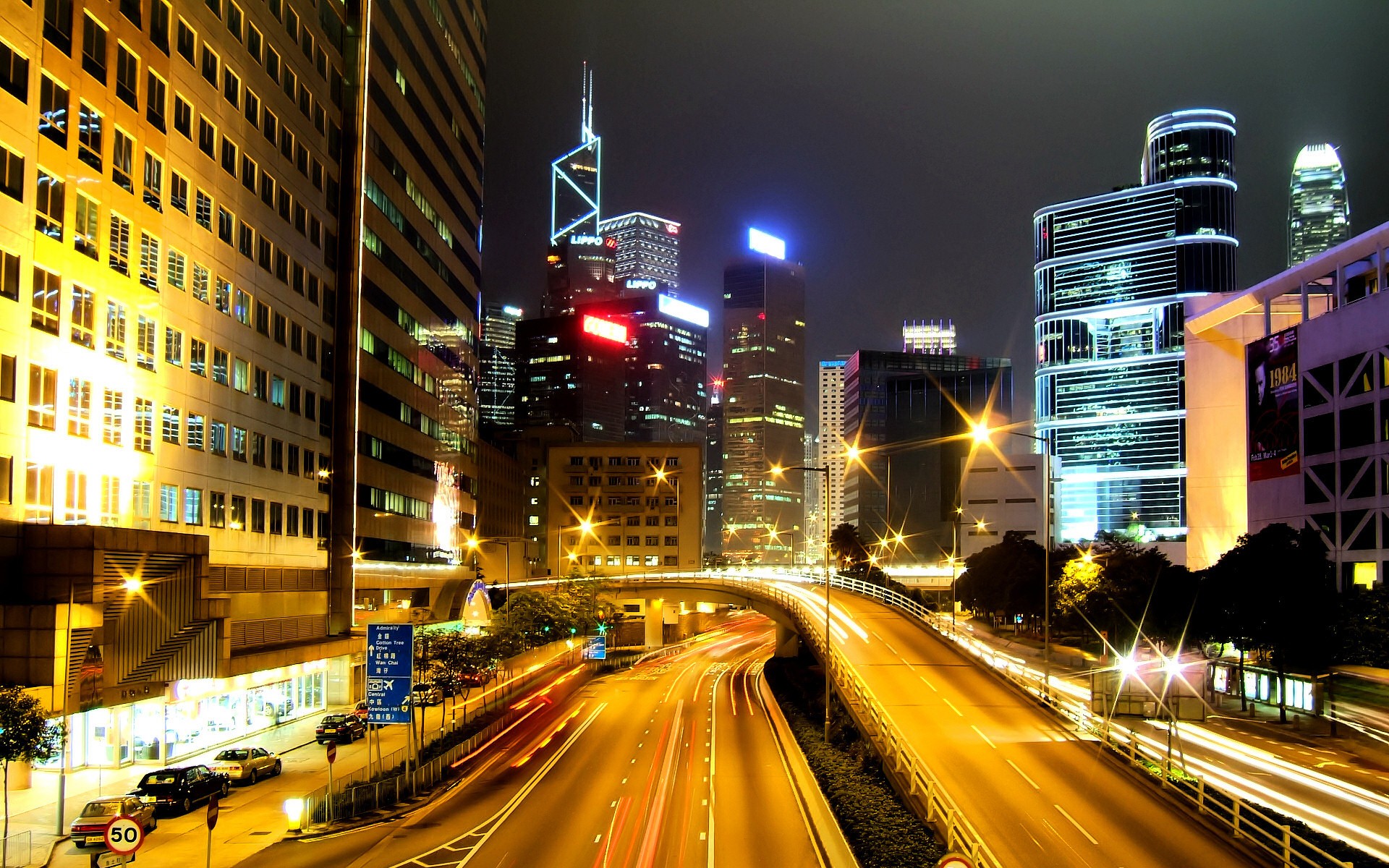 Картинки Город, Хонг, Конг, Ночи фото и обои на рабочий стол