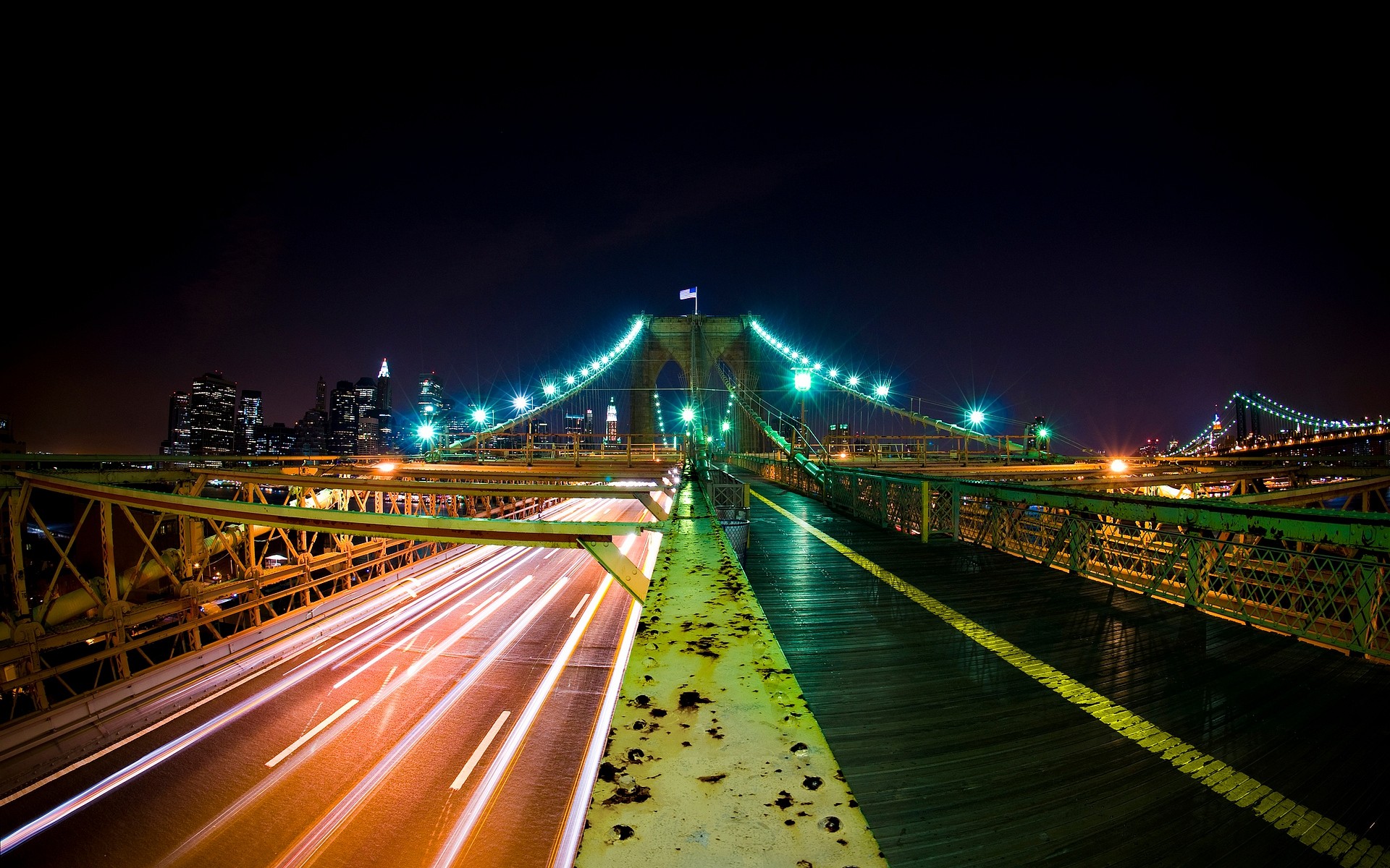 Картинки Мост, Бруклин, Ночи фото и обои на рабочий стол