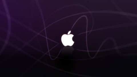 Apple, логотип, фиолетовый, волны