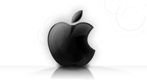 Apple, логотип, сияющий, стеклянный