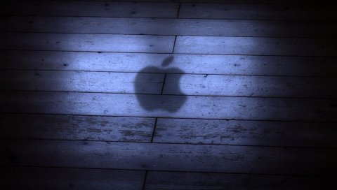 Apple, логотип, тень