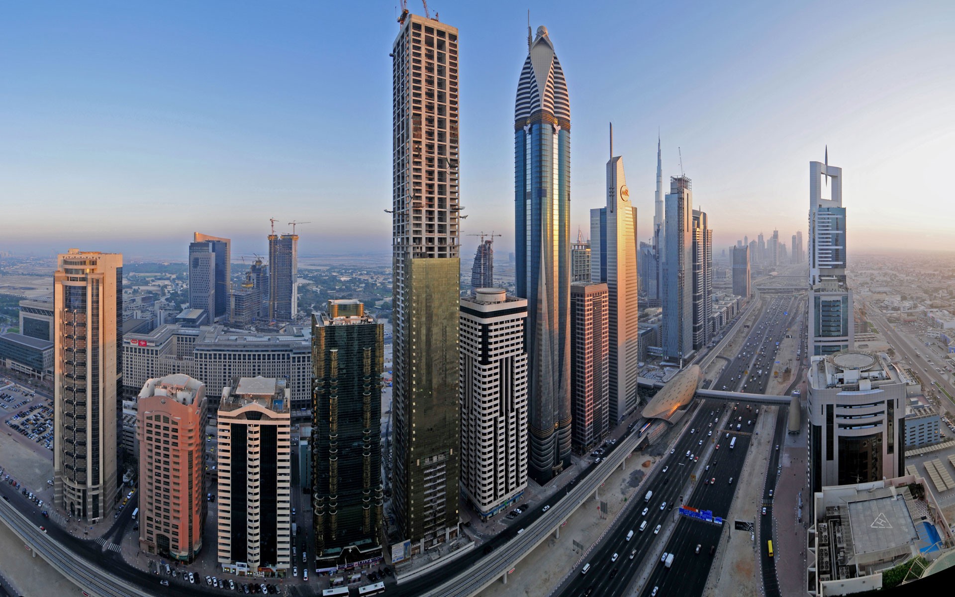 Картинки Широкоэкранный, Дубай, Центр города фото и обои на рабочий стол