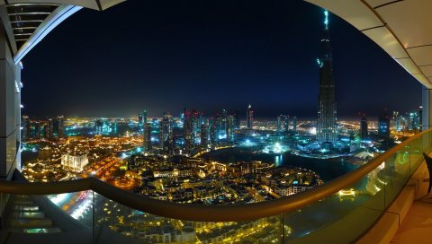 Город, вид, Дубай, захватывающий