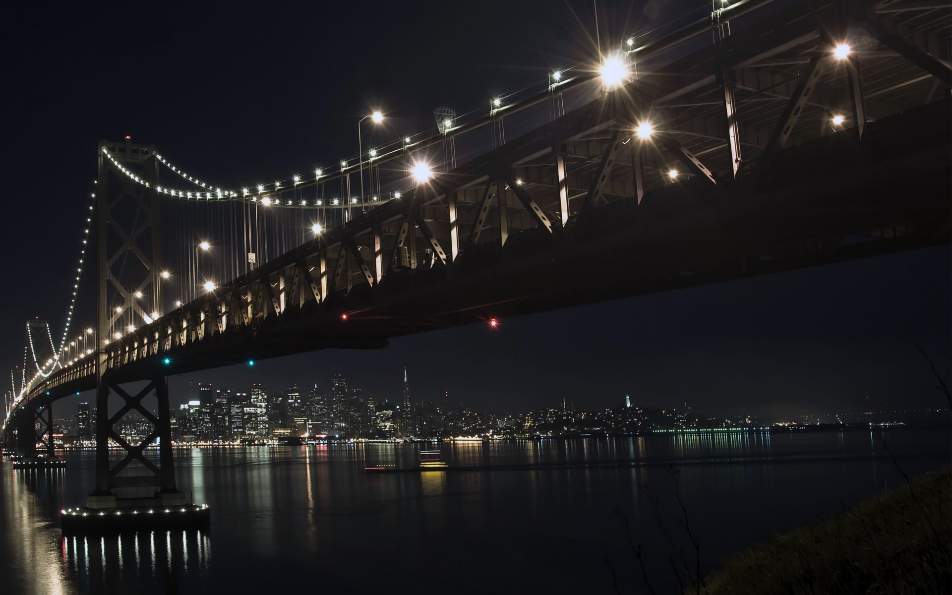 Картинки Ночь, мост фото и обои на рабочий стол